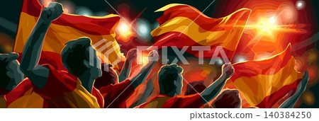 Spain football banner. Spain national soccer or football background, wallpaper, background, poster. Fans of the national team. Spain football banner. Spain national soccer or football background, wallpaper, background, poster. Fans of the national team. 140384250