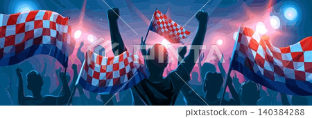 Croatia football banner. Croatia national soccer or football background, wallpaper, background, poster. Fans of the national team. Croatia football banner. Croatia national soccer or football background, wallpaper, background, poster. Fans of the national team. 140384288