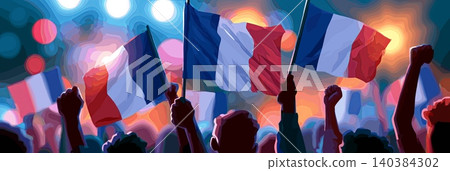 France football banner. France national soccer or football background, wallpaper, background, poster. Fans of the national team. France football banner. France national soccer or football background, wallpaper, background, poster. Fans of the national team. 140384302