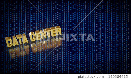 Golden Data Center Technology 3d render. Golden Data Center Technology 3d render. 140384415