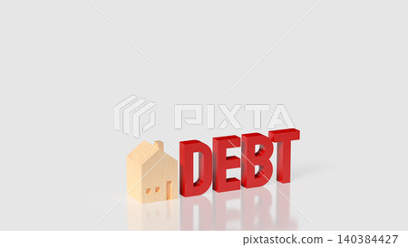 Minimal Home Debt Financial Risk Concept 3d render. Minimal Home Debt Financial Risk Concept 3d render. 140384427