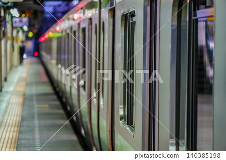 Close-up view of the side of the train Close-up view of the side of the train 140385198