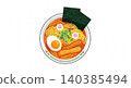 Bowl of traditional japanese ramen noodle soup illustration with japanese delicious traditional illustration culinary kamaboko restaurant nutrition chopsticks ingredients 140385494