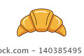 Fresh baked golden brown buttery croissant illustration with croissant breakfast delicious carbohydrate crescent illustration isolated background handmade continental 140385495