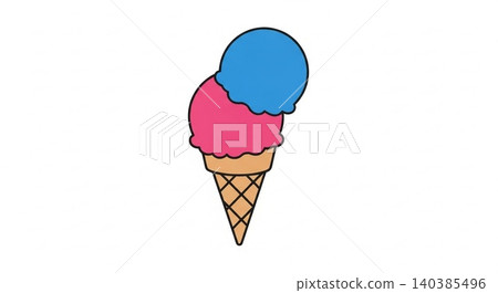 Double scoop ice cream cone vector illustration with illustration colorful refreshing strawberry vacation refreshment delicious Double scoop ice cream cone vector illustration with illustration colorful refreshing strawberry vacation refreshment delicious 140385496