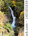 The Hebibuchi Waterfall, a 10-meter drop waterfall located in Oakazawa, Tsunan-machi, Nakauonuma-gun, Niigata Prefecture, is a beautiful sight in late autumn. 140385839