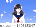 High school girl and blue sky 03 140385847