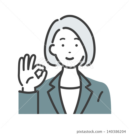Young businesswoman giving an OK sign 140386204