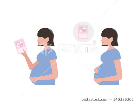一位孕婦手持母嬰健康手冊的向量插圖(無文字) 一位孕婦手持母嬰健康手冊的向量插圖(無文字) 140386305