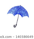 A watercolor umbrella with sparkling water droplets 140386649
