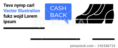 E-commerce, rewards programs, shopping incentives, online retail, business marketing, customer loyalty. Cashback speech bubble and shopping bags graphic. E-commerce and rewards programs concept E-commerce, rewards programs, shopping incentives, online retail, business marketing, customer loyalty. Cashback speech bubble and shopping bags graphic. E-commerce and rewards programs concept 140386719