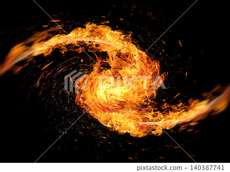 Abstract background of burning flames against a black background Abstract background of burning flames against a black background 140387741