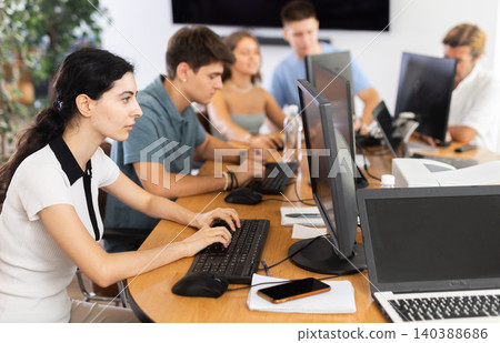 Female student is engrossed 140388686