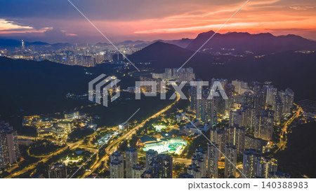 July 8 2022 HK TKO skyline sunset urban night 140388983