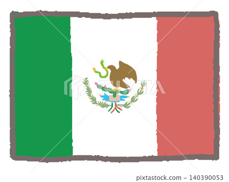 Hand-drawn Mexican flag Hand-drawn Mexican flag 140390053
