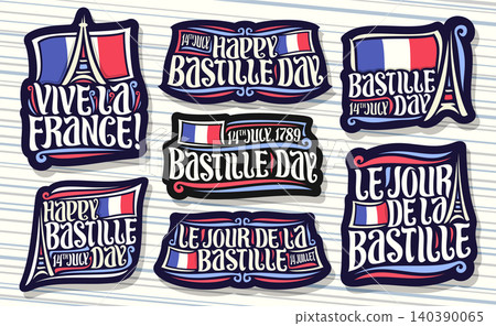 Vector logos for Bastille Day 140390065