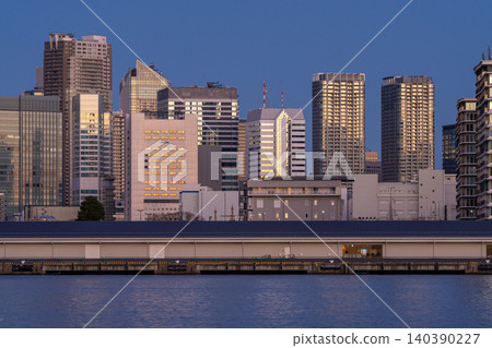 The Tokyo Bay area and the cityscape of skyscrapers at dawn The Tokyo Bay area and the cityscape of skyscrapers at dawn 140390227