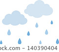 Cute cloud-falling rain vector illustration 140390404