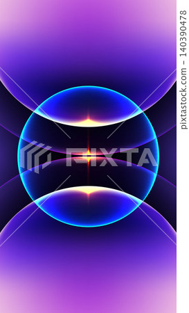 neon blue and deep violet abstract background with a central glowing sphere and bright golden light bursting along symmetrical curved lines, futuristic digital graphic design neon blue and deep violet abstract background with a central glowing sphere and bright golden light bursting along symmetrical curved lines, futuristic digital graphic design 140390478