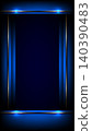 Abstract dark blue gradient background with sleek overlapping curved shapes and vibrant red accents on the edges, modern corporate and business presentation banner design 140390483