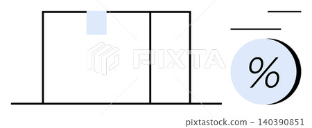 Financial analysis, abstract art, data visualization, statistics, minimalism, modern design. Geometric shapes with percentage symbol and clean lines. Financial analysis and abstract art concept Financial analysis, abstract art, data visualization, statistics, minimalism, modern design. Geometric shapes with percentage symbol and clean lines. Financial analysis and abstract art concept 140390851