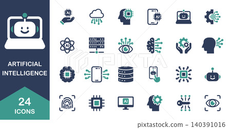 AI/Artificial Intelligence Icon Set 140391016