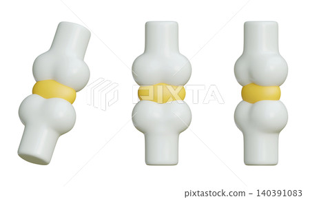 3D Rendered Bone Joint with Cartilage Disc for Medical and Healthcare Design 140391083