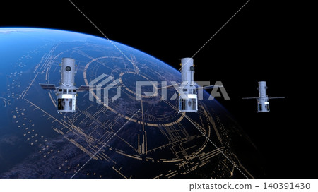 衛星和地球 衛星和地球 140391430