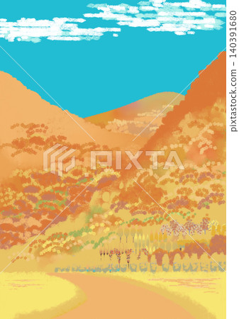 Hand-drawn style landscape illustration: Autumn Hand-drawn style landscape illustration: Autumn 140391680