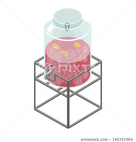 Glass drink dispenser for sangria with oranges Glass drink dispenser for sangria with oranges 140391969