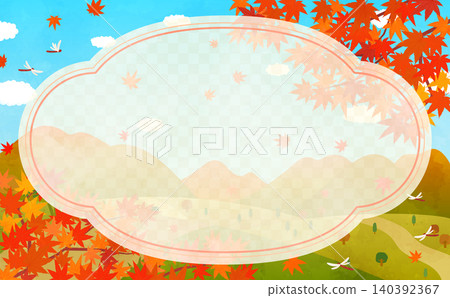 Autumn foliage landscape and simple frame 2_horizontal Autumn foliage landscape and simple frame 2_horizontal 140392367
