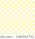 折扇，日式圖案，無縫圖案，背景素材，極簡線條畫，黃色 140392752