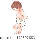 一張幼兒穿著尿布的插圖。 （與如廁訓練和育兒問題相關。透明PNG圖像。） 140392883
