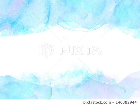 A refreshing blue watercolor texture border frame. A refreshing blue watercolor texture border frame. 140392944