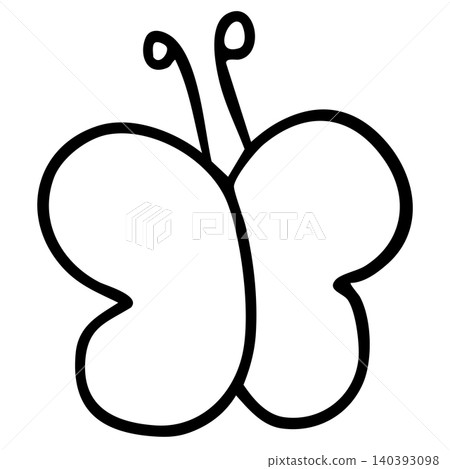 Hand drawn butterfly outline for kid colouring book, animal, pet, tree, plant, icon, decorations, spring, summer, picnic, stickers, tattoo, fashion, print, card, clothing, accessory, garden, plush toy Hand drawn butterfly outline for kid colouring book, animal, pet, tree, plant, icon, decorations, spring, summer, picnic, stickers, tattoo, fashion, print, card, clothing, accessory, garden, plush toy 140393098