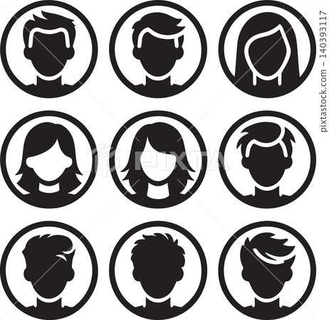 icon set pack black and white minimalist 140393117