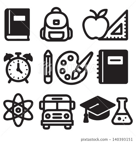 icon set pack black and white minimalist 140393151