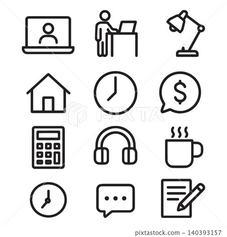 icon set pack black and white minimalist icon set pack black and white minimalist 140393157