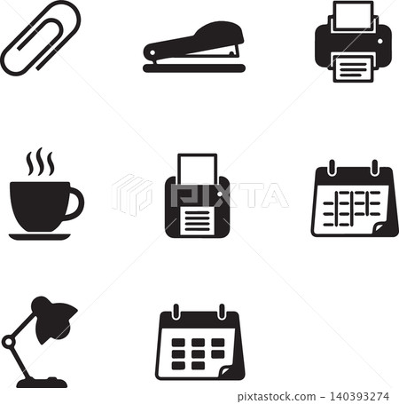 black icon minimalist set 140393274