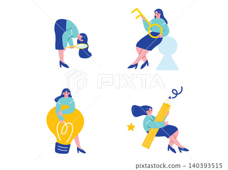 Business woman illustration set Business woman illustration set 140393515