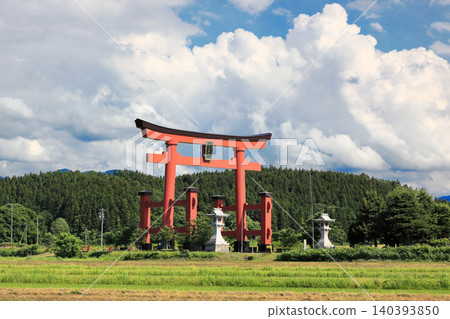 六月莊內平原的稻田景色 140393850
