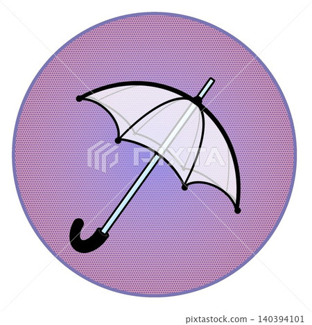 圓形背景的雨傘插圖 圓形背景的雨傘插圖 140394101