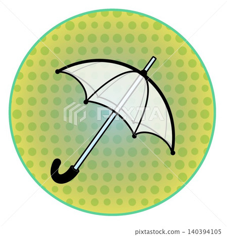 圓形背景的雨傘插圖 圓形背景的雨傘插圖 140394105