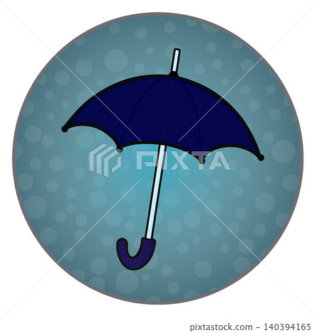 Illustration of an umbrella with a circular background Illustration of an umbrella with a circular background 140394165
