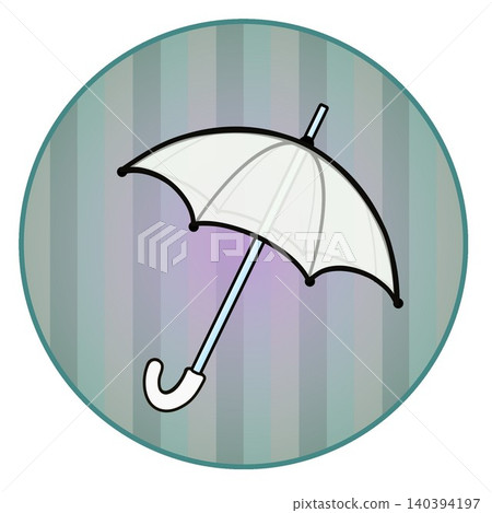 Illustration of an umbrella with a circular background Illustration of an umbrella with a circular background 140394197
