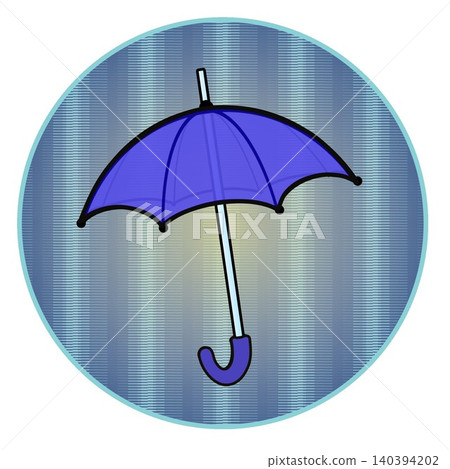 Illustration of an umbrella with a circular background Illustration of an umbrella with a circular background 140394202