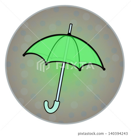 Illustration of an umbrella with a circular background Illustration of an umbrella with a circular background 140394243