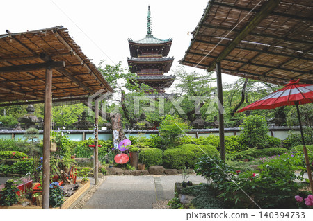 April 25 2026 Ueno Toshogu Shrine Garden Framing Historic Pagoda April 25 2026 Ueno Toshogu Shrine Garden Framing Historic Pagoda 140394733