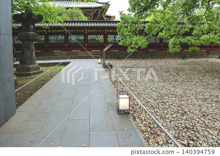 April 25 2026 Ueno Toshogu Shrine Corridor With Teal Lattice April 25 2026 Ueno Toshogu Shrine Corridor With Teal Lattice 140394759