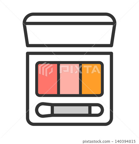 Cute icon illustrations of eyeshadow palettes 140394815